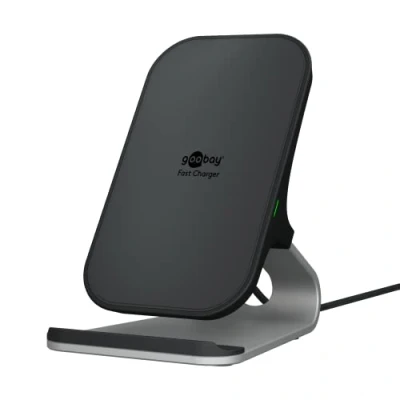 Image de Goobay 52955 Wireless Charger 10W Qi Station de Charge Support téléphone Portable/Chargeur Table sans Fil/Station inductive Portable Chargeur à Induction