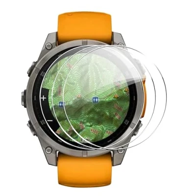 Image de FDHYFGDY 3 Pièces Films de Protection d&#039;écran pour Garmin Fenix ​​​​8 47mm Verre trempé, Film Protecteur dureté 9H, [sans Bulles] [Anti Rayures]