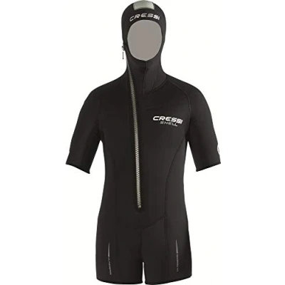 Image de Cressi Shell Jacket Multi Thickness Man Surveste de Plongee avec Cagoule Incorporée Homme, Noir, XXL/6