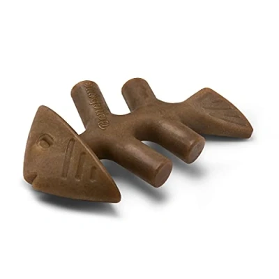 Image de Benebone Jouet à mâcher Indestructible en arête de Poisson pour Les mâcheurs agressifs, Durable et résistant briser l&#039;ennui des Chiens, véritable saveur Saumon Jack, Chiens Taille