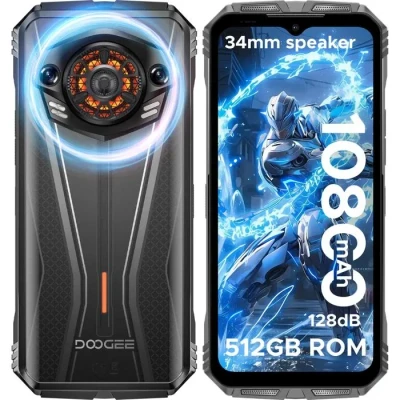 Image de Téléphone Portable Incassable DOOGEE SPUNK PRO 6.6&quot; FHD+ 20Go+512Go,10800mAh 33W Android 14 Smartphone 50MP Dual SIM 4G NFC Argent