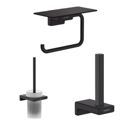 Image de Hansgrohe Porte Brosse WC AddStoris + Papier avec Tablette Noir Mat Réserve