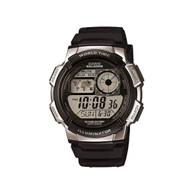 Image de Casio Montre Quartz Homme 43.00mm avec Cadran LCD Digitale et Bracelet en Rubber Strap Noir AE 1000W 1A2VEF