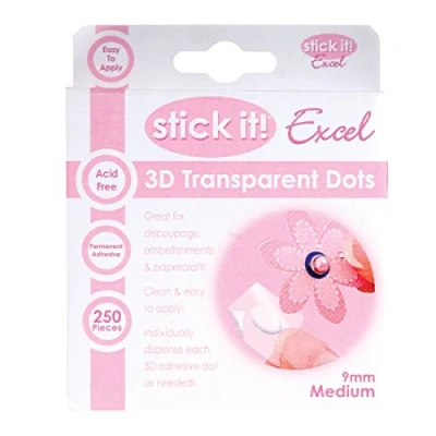 Image de Stick It Excel 3D Points Transparents Moyen (9mm)
