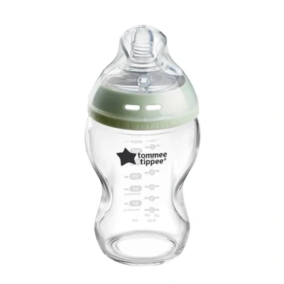 Image de Biberons Tommee Tippee, Biberon en verre Anti colique Natural Start, 250ml, tétine imitant la forme du sein pour prise bouche naturelle, lot de 1