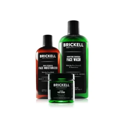Image de Brickell Men&#039;s Products Routine Quotidienne Avancée Soins Visage II Nettoyant au Charbon Actif, Gommage Visage, Crème Hydratante Parfumé