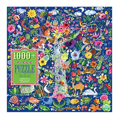 Image de eeBoo Tree of Life Puzzle 1000 pièces en Carton recyclé pour Adultes, PZTTOL, Noir