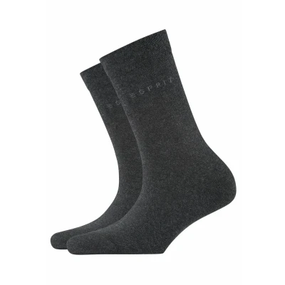 Image de Esprit Basic EASY 2PACK UNI Chaussettes, Femme, Taille: 39 42, Anthra.mel