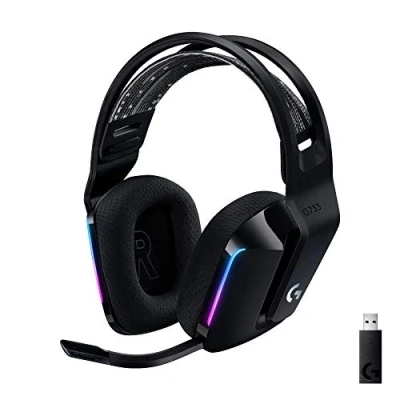 Image de Logitech G733 Casque Gamer Sans Fil LIGHTSPEED avec Bandeau de Suspension, LIGHTSYNC RVB, Micro Blue VO!CE, Transducteurs Audio PRO G, Ultra Léger, Batterie 29h, Portée 20m, PS4, PS5 Noir