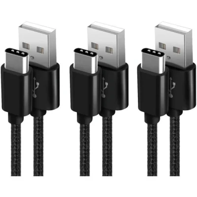 Image de Cable USB Type C SUCESO [1M+2M+2M/Lot de 3] Nylon Tressé Charge Rapide Chargeur pour Samsung Galaxy S10/S9/S8/A7