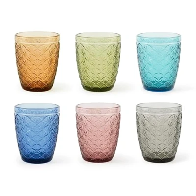 Image de Excelsa Ginkgo Lot de 6 verres à eau, verre coloré en pâte, capacité 300 ml.