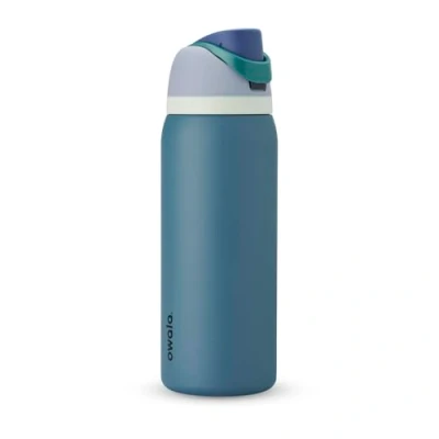 Image de Owala FreeSip Bouteille d&#039;eau isotherme en acier inoxydable avec paille, sans BPA, idéale pour les voyages, 946 ml, denim