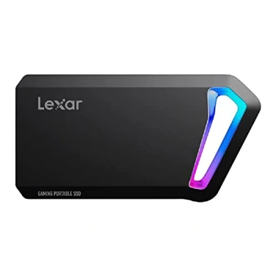 Image de Lexar SL660 Blaze Gaming Portable SSD 512Go, Externe USB 3.2 Gen 2x2, Disque avec RGB LEDs, jusqu&#039;à 2000 Mo/s en Lecture, 1900 écriture, Type C Port (LSL660X512G RNNNG) Noir