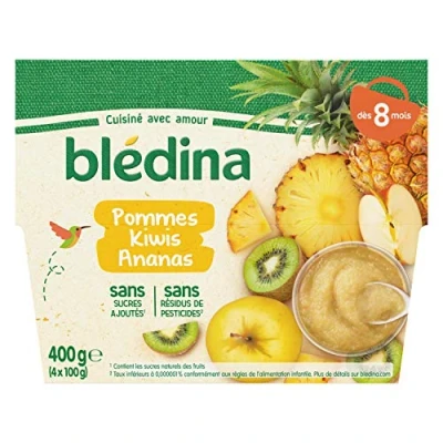Image de Blédina 4 Coupelles Pommes Kiwis Ananas Dès 8 mois, x 100g