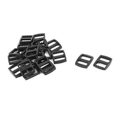 Image de sourcingmap 20pcs Boucle Sangle Sac à dos réglable Plastique Tri Glide noir 15mm Largeur