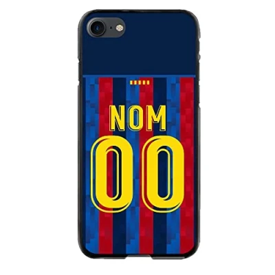 Image de CS Coque Football Barcelone pour iPhone SE 2020 Maillot Domicile du Barça Saison 2022 2023 à Personnaliser avec Nom et Numéro
