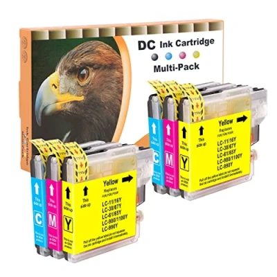 Image de D&amp;C Cartouche d&#039;encre Compatible pour Brother LC 980/1100 MFC 6890CDW 790CW 795CW 990CW J615W DCP 185C 383C 385C 387C 395CN 585CW 6690CW (6 Pack)
