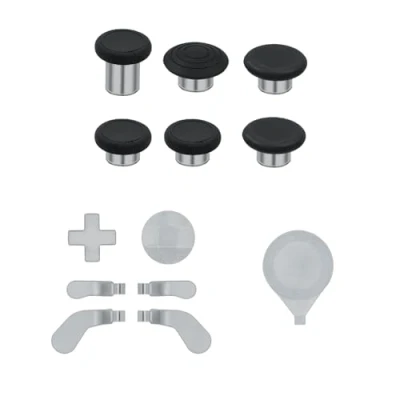 Image de Mcbazel 13 en 1 Outils de Remplacement pour Contrôleur Xbox One Elite Series 2, 6 Thumbsticks, 4 Palettes, 2 D pads avec Étui Transport Manette Argent