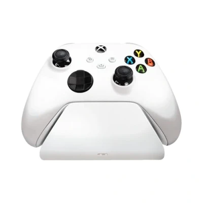 Image de Razer Universal Quick Charging Stand (Robot White) pour Manettes de Xbox (Charge Rapide, Contact Magnétique, Compatibilité Universelle, Navigation à Une Main) Blanc