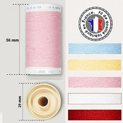 Image de mediac Fil à btir 100% Coton en Bobine de 150m Rose 499 210
