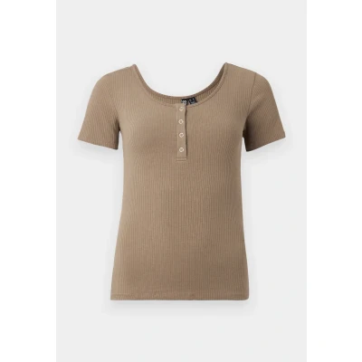Image de Pieces Pckitte Tshirt basique, Femme, Taille: Large, Fossil