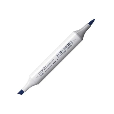 Image de COPIC Sketch B16, Cyanine Blue, Twin Marker avec Une Pointe de Largeur Moyenne et « Brush ».