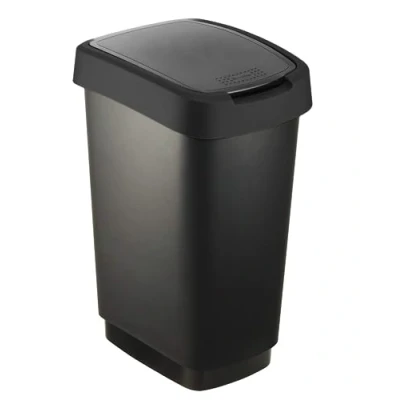 Image de Rotho Salsa Poubelle 25l avec couvercle, plastique (PP) sans BPA, Noir, (33.3 x 25.2 47.6 cm)