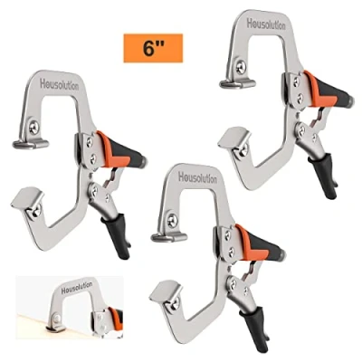 Image de Housolution Serre Joint en Forme de C, [3 PCS] Kit Pince Étau Robuste 6&quot;, Outil Serrage Antirouille pour Menuiserie Bricolage dans la Maison ou l&#039;Atelier Bleu + Jaune