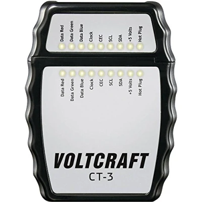 Image de Testeur de câbles CT 3 VOLTCRAFT Convient pour Câble HDMI type A, 1.0, 1.1, 1.2, 1.2a, 1.3 a/b/c, 1.4/a