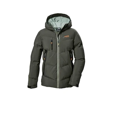 Image de killtec Garçon Veste matelassée/d&#039;hiver avec capuche KOW 374 BYS QLTD JCKT, dark moss, 140, 42167 000