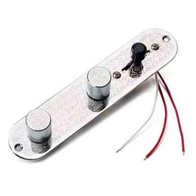 Image de Alnicov Plaque de commande entièrement chargée pré câblée à 3 voies avec faisceau câblage pour guitare électrique Fender Tele Telecaster, chromé