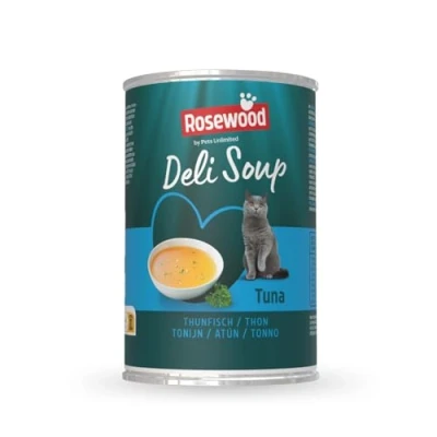 Image de Rosewood Deli Soup Thon Friandise Savoureuse Au Bouillon pour Chats avec Morceaux Tendres De Thon, Ingrédients Naturels, sans Sel Ni Sucre Ajoutés, Additifs Artificiels, 135 ML