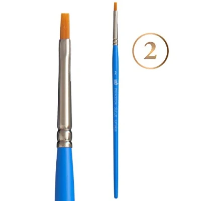 Image de Princeton Artist Brush Select Simili Manche Court nuanceur Plat No 2, Bleu, Flat Shader 2