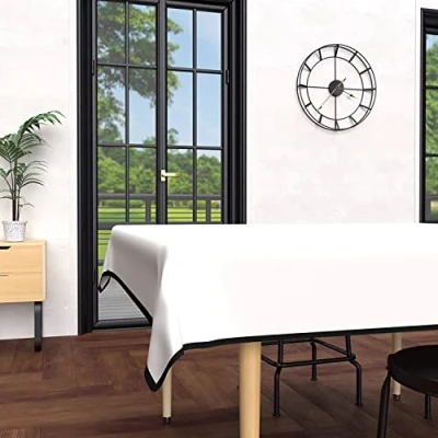 Image de Soleil d&#039;ocre, Boheme Nappe Rectangle Anti tâches en Microfibre lavée 140x300 cm Blanc