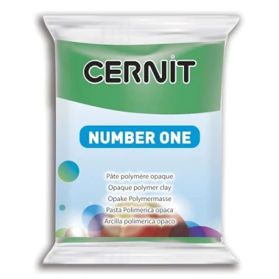 Image de CERNIT CE0900056600C Un Pain de Pâte Polymère Number one à Modeler Cuire Couleur vert Bloc 56 g