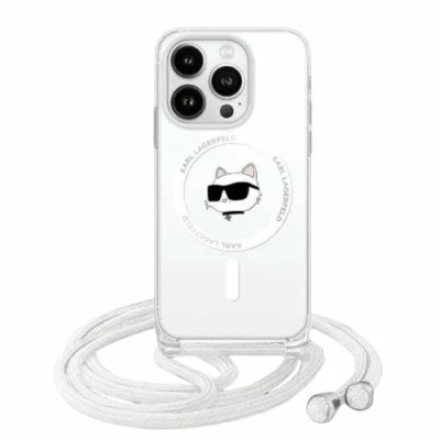 Image de Étui Karl Lagerfeld pour iPhone 14 Pro 6.1 étui rigide transparent IML Choupette Head &amp; Cord Magsafe Neuf