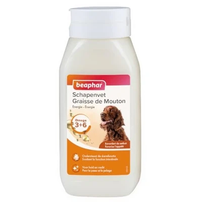 Image de BEAPHAR Graisse de Mouton pour Chien Aliment Complémentaire Omégas 3 et 6 Bénéfique la Fonction intestinale, Le Pelage Peau Énergie Vitalité Favorise l&#039;appétit 430 ML
