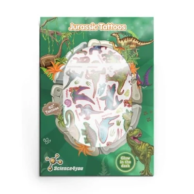Image de Science4you Tatouage temporaire Kit de tatouages temporaires pour enfant avec plus 40 dinausore, le cadeau fête parfait les garçons et filles âgés 5 6 7 8 9+