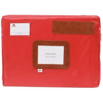 Image de ALBA Pochette navette rouge en PVC à soufflet dimensions : 42 x 32 5 cm