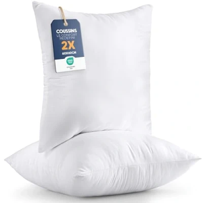 Image de Utopia Bedding Coussins de Garnissage 60 x cm (Lot 2), Coussin à Recouvrir, Oreillers Intérieur, Rembourrage (Blanc)
