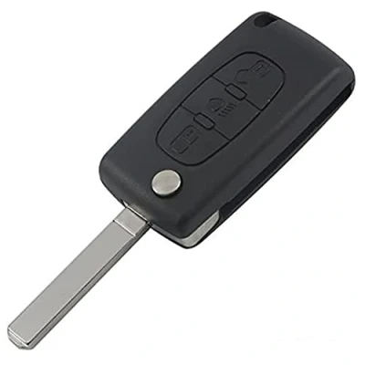 Image de Pro Plip Clé Compatible avec 107 207 307 308 407 807 3008 Partner Expert C1 C2 C3 C4 C5 C6 Boitier 3 Boutons Phare CE0523 Lame sans rainure Coque de Télécommande