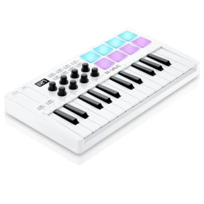 Image de M VAVE SMK 25 Contrôleur de clavier MIDI USB touches avec 8 pads batterie rétroéclairés, Bluetooth, dynamiques professionnelles, boutons
