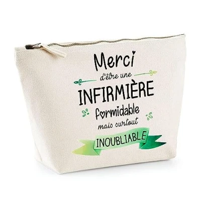 Image de Planetee Trousse Merci Infirmière inoubliable Idée Cadeau Collègue Travail Retraite Pochette Maquillage Toilette