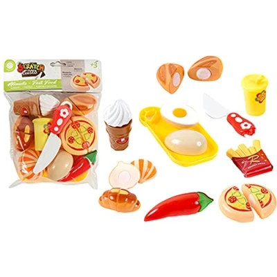 Image de FLYPOP&#039;S Dinette Snack Fast Food Scratch À Découper Jeu d&#039;Imitation 018946 Multicolore Plastique Cuisine Aliment Jouet Enfant Glace 27 cm x 19 Partir de 3 Ans