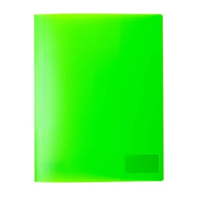 Image de HERMA 19639 classeur A4 translucide vert fluo, plastique robuste, en transparent avec plaque nominative et poche coulissante, agrafeuse pour enfants, garçons filles