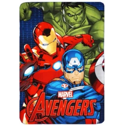 Image de AYMAX S.P.R.L Couverture Polaire Les Avengers Hulk Cappiten America Iron Man 140 x 100 cm