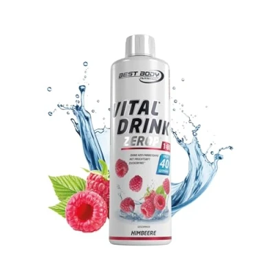 Image de Best Body Nutrition Vital Drink ZEROP® Framboise, Boisson concentrée sirop sans sucre, 1:80 donne 80 litres de boisson, 500 ml