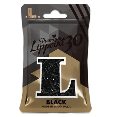 Image de LSTYLE Embouts de fléchettes : Premium Lippoint 30 Extra Long Filetage standard 2BA Pointes à pointe souple en plastique Noir