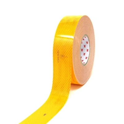 Image de Scotchlite 3M 983 Film réfléchissant pour marquage de contour Largeur 50 mm bande ruban adhesive véhicules camion remorque (50 m, Jaune 71)