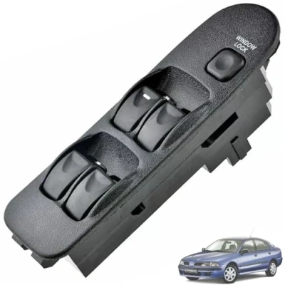 Image de Twowinds Interrupteur Lève vitre Compatible avec Mitsubishi Carisma (1995 2006) Space Star (1998 2005) Porte Avant Gauche (côté conducteur) MR740599 Commande Bouton